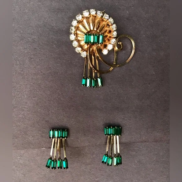 Vintage Bal-Ron Brooch and Earrings - Picture 2 of 13